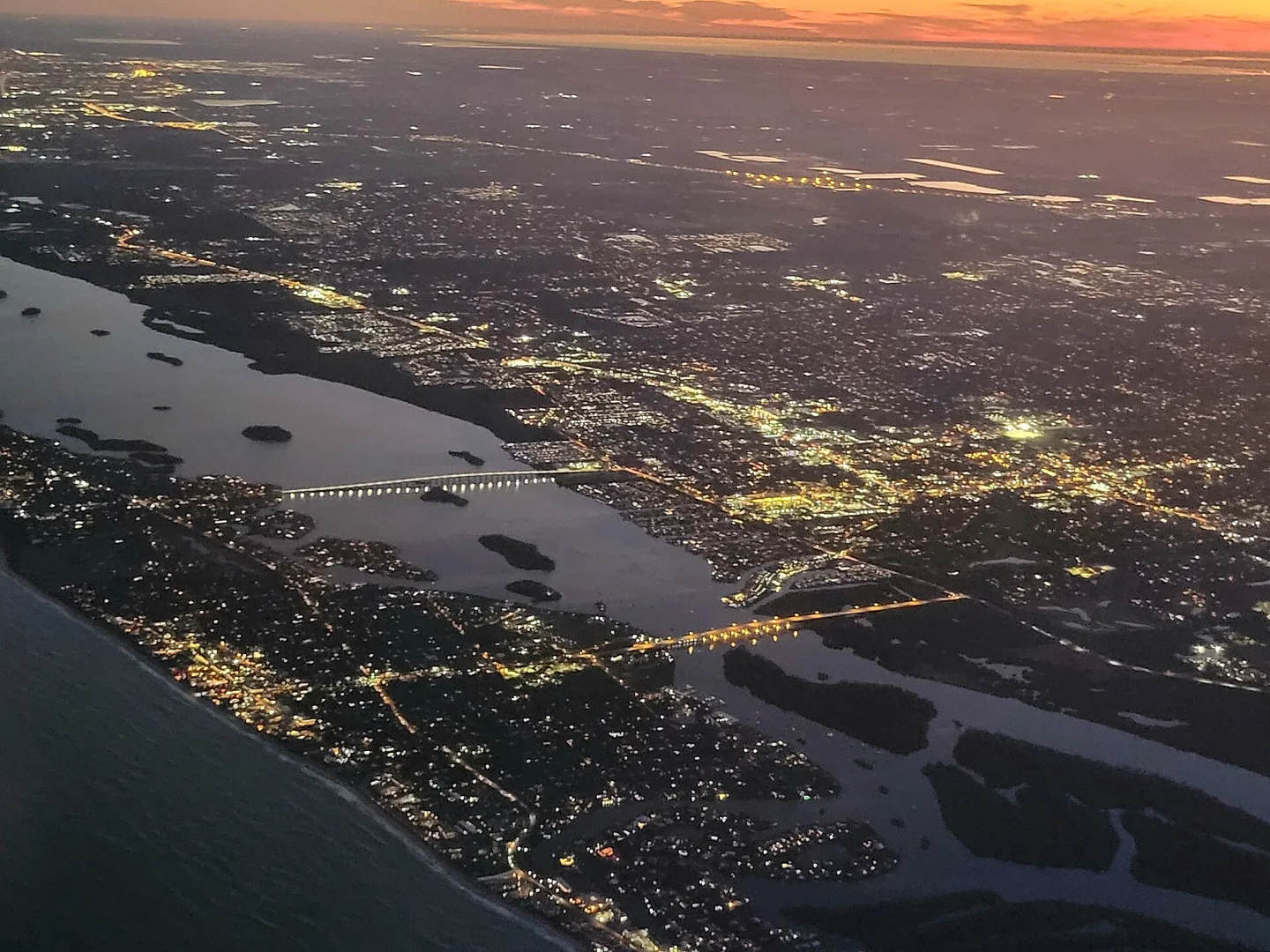 Vero Beach arial view at night (2023)